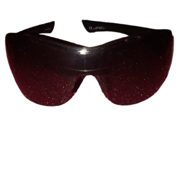 Gucci black Authentic Shield sunglasses black dark  lens  perfect like new - Picture 1 of 12